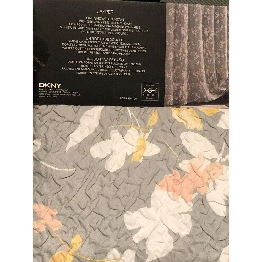 NEW DKNY Dusty Green Textured Fabric Shower Curtain 72 x 72